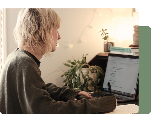 Jo Delacourt Working at Desk 1
